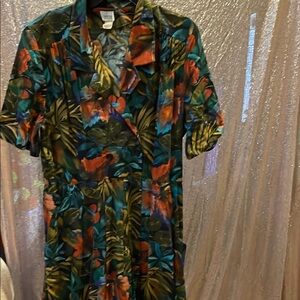 Tropical Print Vintage Dress